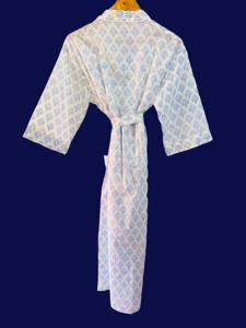 Bata de Baño para Mujer, Estilo Étnico, Informal, de Verano, de Algodón, Impresa a Mano, Kimono 100% Algodón Transpirable - Product Image 4