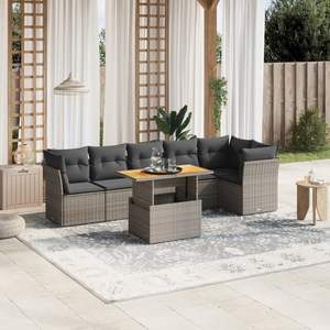 Dark Grey Garden <b>Sofa</b> <b>Set</b> with Comfortable Cushions - Product Image 1