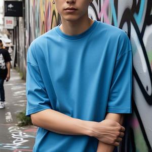 Camisetas para hombre Camisetas de algodón pesado de gran tamaño O-cuello Transpirable Manga corta 100% algodón Camiseta para hombre ajuste suelto - Product Image 2