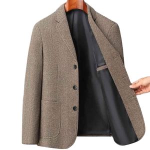 Veste de costume pour homme de haute qualité respirante de style italien à simple boutonnage en polyester et coton Blazer pour homme - Product Image 3