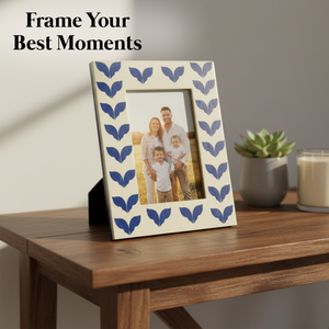 Blue Pattern Decorative Photo <b>Frame</b> 6x4 Inch | Elegant Tabletop <b>Picture</b> <b>Frame</b> for Home, Office, Hotel Desk Living Room Decor - Product Image 5