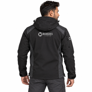 Veste matelassée à capuche unisexe en denim respirant et à séchage rapide, 100 % coton, brodée, isolée, pour l'hiver, mode outdoor - Product Image 2