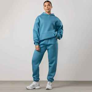 Conjunto Deportivo Informal de Dos Piezas de Gran Calidad, Estampado, 100% Poliéster, Unisex, Otoño Invierno, con Capucha y Cierre de Cordón - Product Image 1