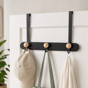 Perchero para colgar ropa que ahorra espacio, simple, para colocar sobre la puerta, con 3 ganchos. - Product Image 5