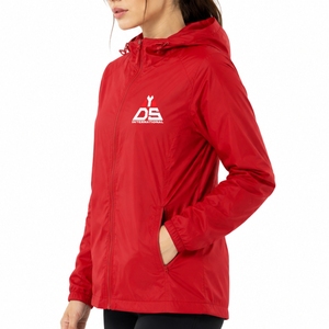 <b>Women</b> Hooded Windbreaker <b>Jacket</b> Premium Waterproof Windproof Lightweight Comfortable Durable Smooth Front Zipper Closure - Product Image 3