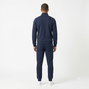 Conjunto Deportivo de Hombre con Cierre, Color Sólido, Manga Larga, Informal, Transpirable, de Poliéster, Estilo Otoñal, Corte Regular, Ropa para Ejercicio - Product Image 5