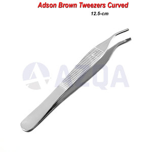 คีมคีบกระดาษทิชชู Adson Brown คุณภาพสูง ผลิตจากสแตนเลสสตีล โค้งงอ 12.5 ซม. สำหรับการผ่าตัด ใช้ในทางการแพทย์และทันตกรรม - Product Image 2