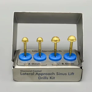 Kit de fresas dentales para elevación de senos con acceso lateral, fresas de implante recubiertas de diamante para membrana, fresa trepanadora de 6mm y 8mm con soporte - Product Image 4
