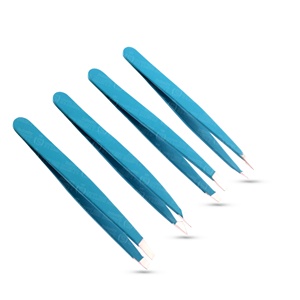 Juego de pinzas de aseo facial profesional de acero inoxidable de precisión de doble punta afilada para cabello de cejas y barbilla - Product Image 4