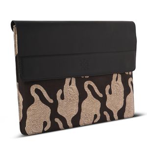 Housse pour ordinateur portable en cuir véritable, motif imprimé, logo personnalisé, pour voyages d'affaires - Product Image 3