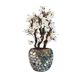 Jarrón de mesa premium de nácar hecho a mano con mosaico de conchas para decoración de interiores de lujo de Vietnam - Product Image 1