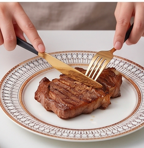 <b>Set</b> Of 4 <b>Cutlery</b> <b>Sets</b> Stainless Steel Flatware Mirror Polished Perfect For Dining Table Kitchenware Daily Use <b>Black</b> Handle - Product Image 3