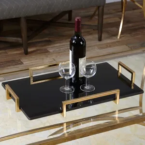 Bandeja Decorativa Moderna de Metal para la Industria Hotelera de Lujo y Colección de Suministros para Restaurantes, Bandeja de Cerámica Estilo Antiguo para - Product Image 2