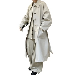 Trench long femme printemps tempérament Trenchcoat Silhouette automne coupe-vent ample pardessus femme disponible en cuir - Product Image 3