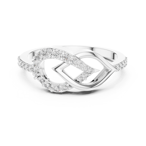 Bague en diamant Infinity de luxe pour femmes |   Design de boucle géométrique |   Sertissage micro-pavé |   Bague en moissanite |   Alliage d'argent sterling - Product Image 6