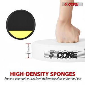 Asiento Plegable para Música 5Core, Taburete Acolchado para Guitarra de 3.15 Pulgadas con Reposapiés y Respaldo Integrados para Soporte de Instrumentos Musicales - Product Image 2