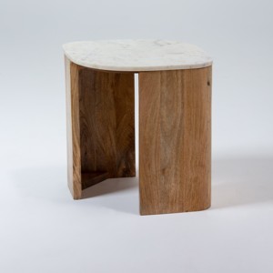 Mesa Auxiliar con Tapa de Mármol Vandana Orion Lyra, Mueble de Diseño Moderno y Lujoso - Product Image 3