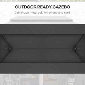 Modern 10x13 ft Patio Gazebo <b>Canopy</b> with Vented <b>Roof</b> and Netting Dark Gray Aluminum Pole Outdoor Garden Furniture Shelter - Product Image 6
