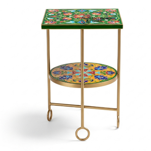 Luxury Green Bone Inlay <b>Stool</b> <b>Table</b> – Artisan Handmade Statement Furniture Ottomans - Product Image 6