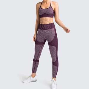Ensemble de yoga 2 pièces respirant et sans couture pour femme, séchage rapide, haute qualité, prix de gros, le plus vendu - Product Image 2