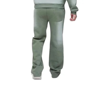 Ensemble de survêtement personnalisé pour homme, effet délavé, avec sweat à capuche zippé et pantalon de jogging évasé à impression en relief - Product Image 2