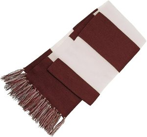 Écharpe en acrylique rouge et blanc à blocs de couleur, longue à franges, accessoire de mode d'hiver pour homme, style classique, adulte - Product Image 4