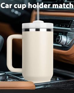 40 oz Tumbler thép không gỉ 30oz 40 oz du lịch ngoài trời cốc cà phê biểu tượng tùy chỉnh in rơm cup 40 oz với xử lý - Product Image 4