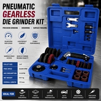 Kit de meuleuse pneumatique sans engrenages Lematec, outil pneumatique à angle droit de 1/4 po avec accessoires de meules, 0,5 CV pour le débavurage des métaux