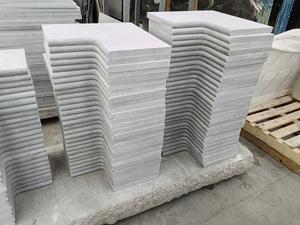 Dalles de pavés en <span class=keywords><strong>pierre</strong></span> de quartzite blanc naturel brossé flammé 600*300 pour revêtement de sol extérieur de piscine - Product Image 4
