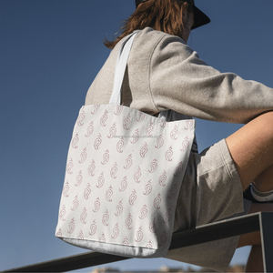 Bolsa de Hombro de Algodón Reciclado Estampada a Mano, Pedido al por Mayor Promocional, Bolsa de Ropa India Hecha a Medida, Bolsas de Mano Estampadas - Product Image 5