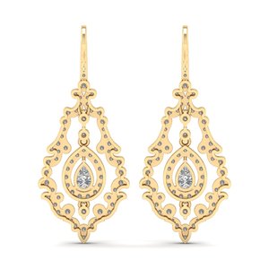 Boucles d'oreilles pendantes REYES exquises en argent sterling 925 plaqué or jaune 14 carats avec moissanite pour femmes, bijoux en gros - Product Image 4