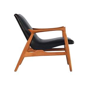 เก้าอี้พักผ่อนสไตล์ซาฟารีไม้สักงานฝีมือทันสมัย พร้อมเบาะและพนักพิงหนังสีดำแบบยืดหยุ่น กันน้ำและเป็นมิตรกับสิ่งแวดล้อม - Product Image 6