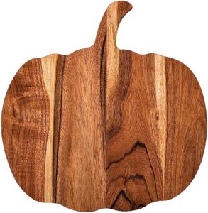 Pumpkin <b>Shaped</b> Wooden Chopping Board With Handle Round Acacia Wood Cutting <b>Block</b> For Kitchen Use halloween - Product Image 1