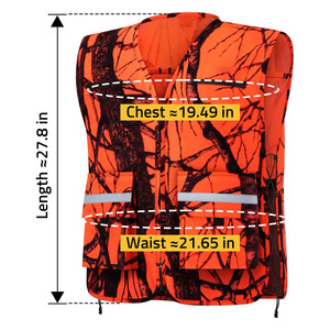 Chaleco Deportivo de Caza Lawd, Diseño Estampado Naranja, Transpirable, Impermeable, de Poliéster, Sin Mangas, Unisex, para Actividades al Aire Libre, Estilo Veraniego - Product Image 4