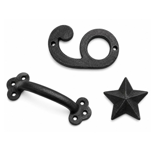 Traditional Cast Iron Cabinet Handles Bar Shape Furniture Pulls for Home Office Durable Black Metal Drawer Hardware - Product Image 3
