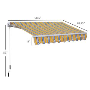 Toldo Retráctil Manual de 8 Pies x 6.6 Pies para Patio, Color Mixto, Resistente al Viento, Brazos Plegables Extensibles de 5 m para Patios y Terrazas Exteriores - Product Image 3