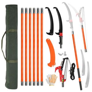 26ft Lightweight Manual Pole Saw Set with Sharp Steel Blade Scissors Long Handle Pruner for Tree Trimming Easy-to-Use Saw Tool - Product Image 1