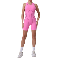 Combinaison de sport une pièce sans manches pour femme, motif uni, collection été 2026 – Idéale pour le yoga et le fitness