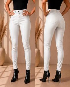 Women's PU Leather Winter Pants High Waist Slim Fit <b>Trousers</b> with Painted Design High Quality - Product Image 4