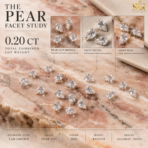 เพชรทรงลูกแพร์ 0.20 กะรัต เพาะเลี้ยงในห้องปฏิบัติการ สี DEF |   พลอยเจียระไนที่สร้างขึ้นในห้องปฏิบัติการสำหรับการออกแบบเครื่องประดับชั้นสูง - Product Image 5