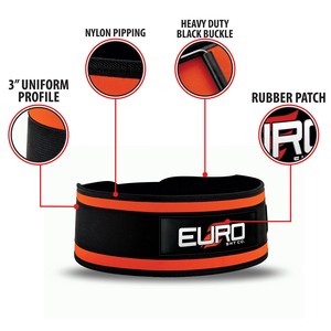 EURO SKT CO. Ceinture de musculation noire et orange, réglable, respirante, soutien lombaire pour l'entraînement en force, fermeture à boucle unisexe - Product Image 6