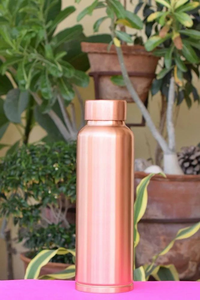Eco-Friendly Copper <b>Water</b> <b>Bottle</b> with Lid Chakra Engraved Modern Portable <b>Metal</b> Flask - Product Image 5