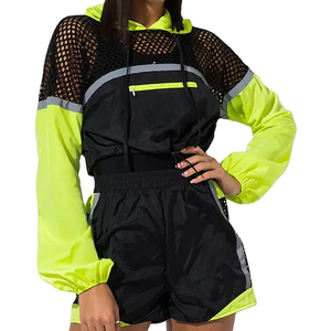 Ensemble deux pièces pour femmes, nouvelle mode, short et veste coupe-vent à capuche zippée, ensemble de survêtement pour femmes - Product Image 2
