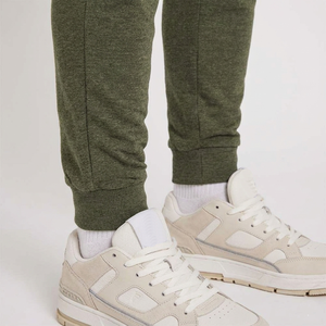 Pantalones de Lona Verde Oliva para Hombre, Corte Regular, de Poliéster y Algodón de Peso Medio, Cintura Elástica con Cordón, Estilo Casual, con Bolsillos Laterales - Product Image 6