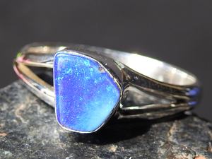 แหวนโอปอลออสเตรเลีย เงินแท้ 925 โอปอลคู่ หินประจำเดือนตุลาคม ขนาด 6.5 US ทำมือ ของขวัญแต่งงานสุดคลาสสิกสำหรับเธอ - Product Image 4