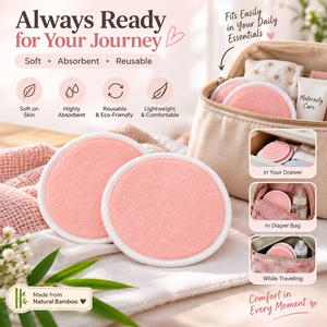 Almohadillas de Lactancia de Bambú |   Insertos Reutilizables y Lavables para Lactancia |   Almohadillas de Lactancia Suaves y Absorbentes |   Cuidado Materno a Prueba de Fugas - Product Image 4