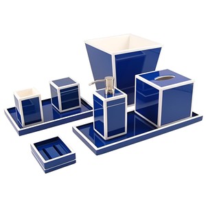 Handcrafted lacquer bathroom and <b>toilet</b> vanity set made in Vietnam lacquered bath <b>accessories</b> - Product Image 2