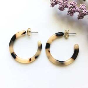 Ivory Tortoise Craft Hoop Earrings Leopard Pattern Craft Hoops <b>Resin</b> Craft Hoop Earrings Handcrafted <b>Resin</b> Hoop <b>Resin</b> <b>Crafts</b> - Product Image 2
