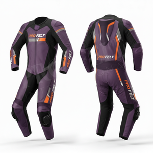 Combinaison de course en cuir pour moto, personnalisée avec le nom de la marque, équipement de protection respirant, armure intégrée, tenue de moto pour piste - Product Image 5