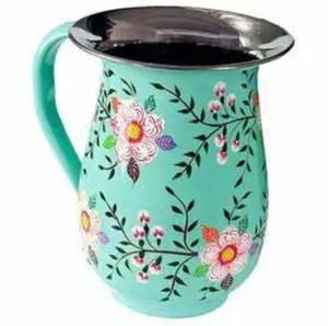 Jarra de Agua de Acero Inoxidable Transparente de Calidad Superior con Diseño Floral Impreso y Hecho a Mano - Product Image 4